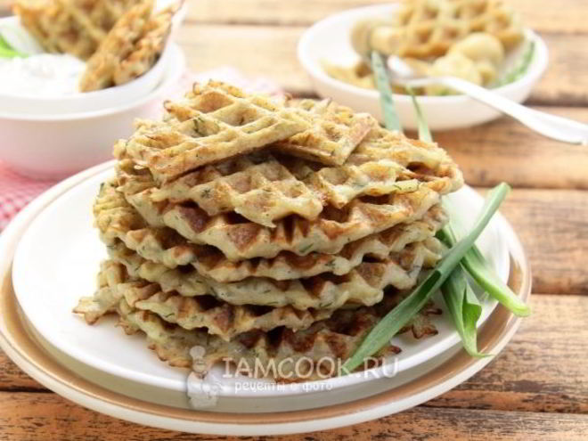 Рецепт вафель из картофеля с укропом