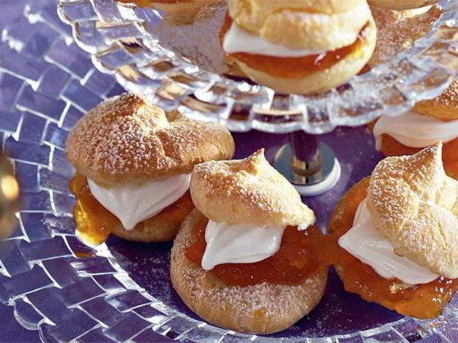 Рецепт профитролей с апельсиновым желе