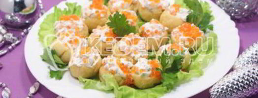 профитроли с икрой и творожной начинкой. Шаг 12