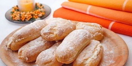 Эклеры домашние со сливочным кремом