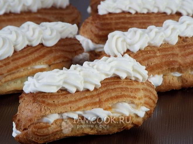 Рецепт эклеров со сливками