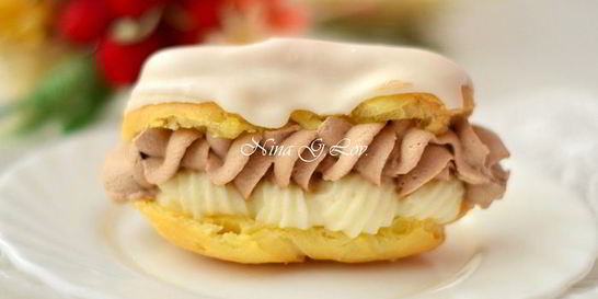 Эклеры со сливочно-шоколадным кремом