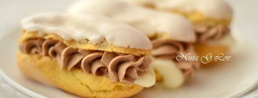 эклеры со сливочно-шоколадным кремом. Шаг 21