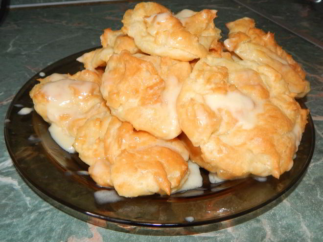 Рецепт заварных пирожных со сливочно-сгущеным кремом