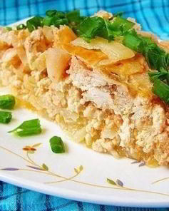 Капустная запеканка с куриным фаршем