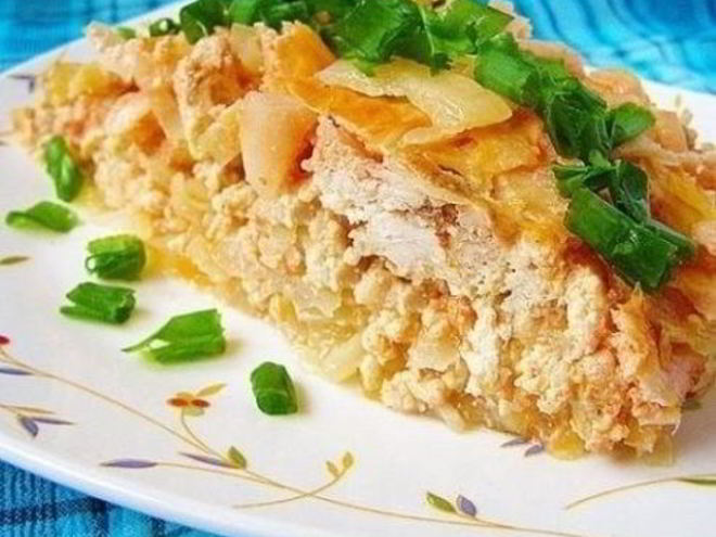 Рецепт капустной запеканки с куриным фаршем