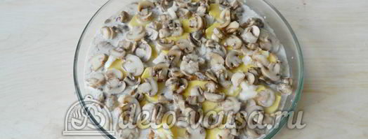 картофельная запеканка с мясом и грибами. Шаг 6