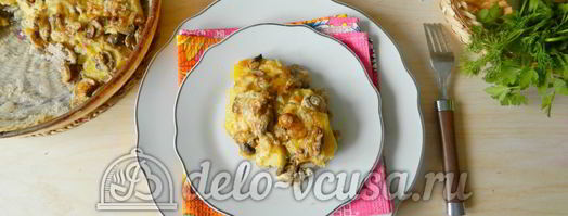 картофельная запеканка с мясом и грибами. Шаг 10