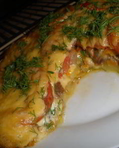 Мясная запеканка с картофелем и помидорами