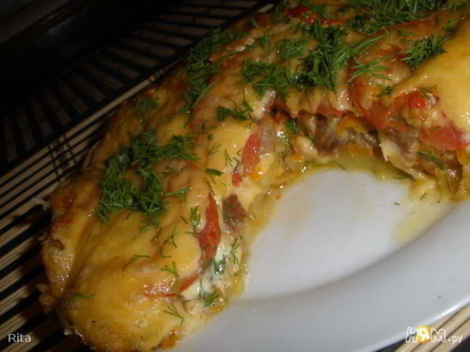 Рецепт мясной запеканки с картофелем и помидорами