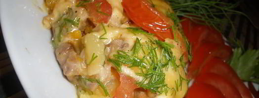 мясная запеканка с картофелем и помидорами. Шаг 15