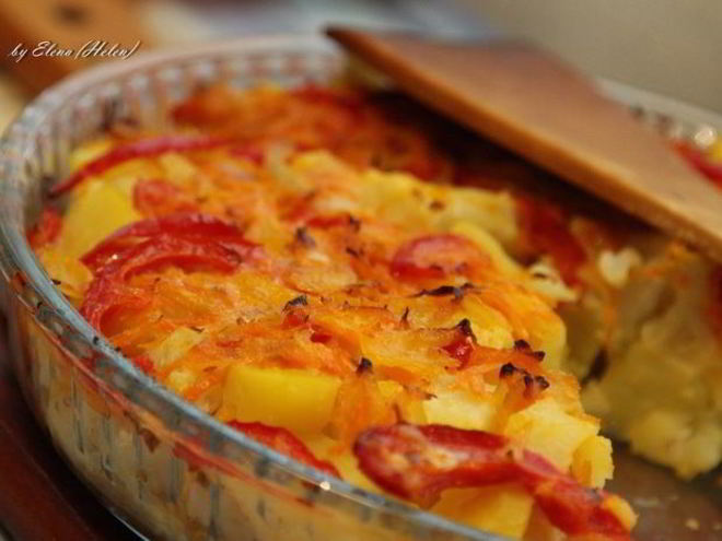 Рецепт овощной запеканки из цветной капусты и картофеля