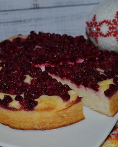 Творожная запеканка с брусникой