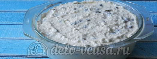 творожная запеканка с изюмом. Шаг 7