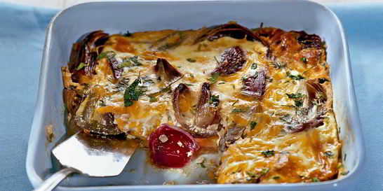 Запеканка из красного лука