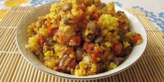 Запеканка из пшена с чечевицей