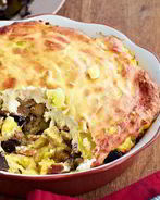 Запеканка из соленых грибов и картофеля