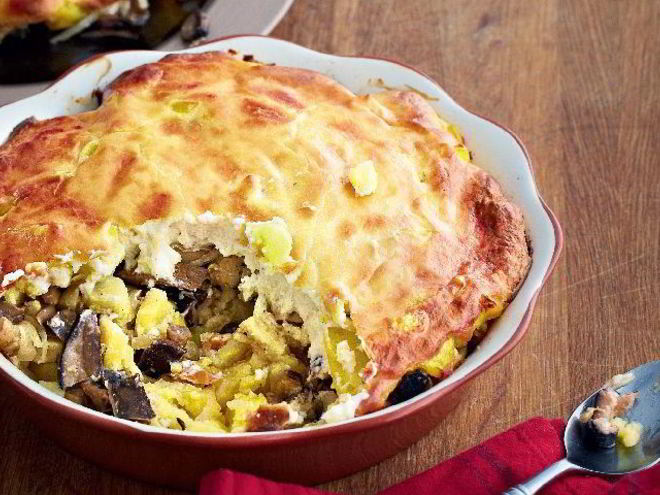 Рецепт запеканки из соленых грибов и картофеля
