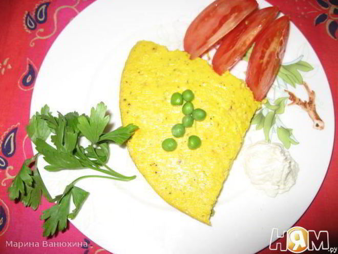 Рецепт запеканки творожно-овощная тыква и горошек