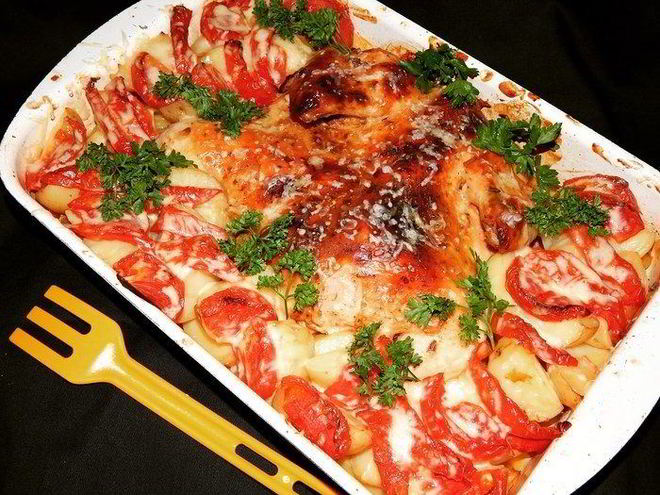 Рецепт курицы в аджике с овощами