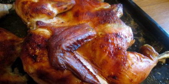 Курица в духовке с аджикой