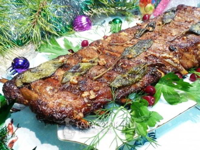 Рецепт свиных ребрышек с сухой аджикой и шалфеем