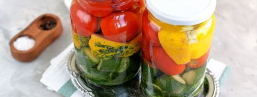 ассорти из помидоров, огурцов и патиссонов на зиму. Шаг 6