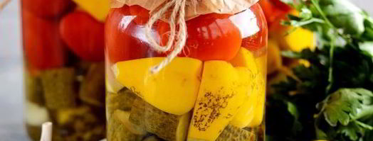 ассорти из помидоров, огурцов и патиссонов на зиму. Шаг 9