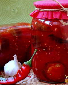 Баклажаны и помидоры в томате на зиму