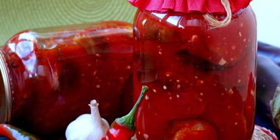 Баклажаны и помидоры в томате на зиму