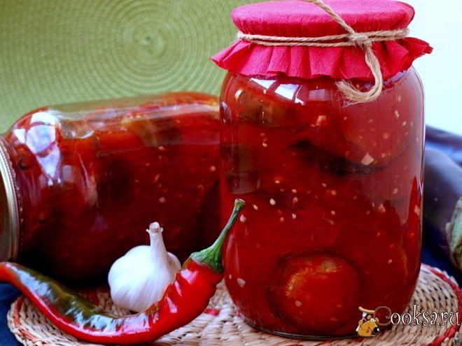 Рецепт баклажанов и помидоры в томате на зиму