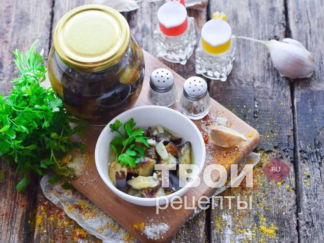 Рецепт баклажанов с чесноком на зиму