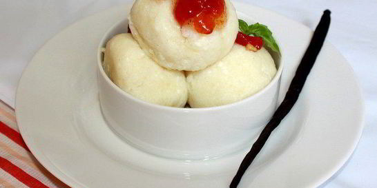 Рисовые кнедлики с томатным джемом