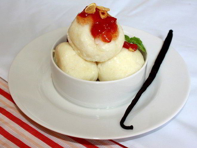 Рецепт рисовых кнедликов с томатным джемом