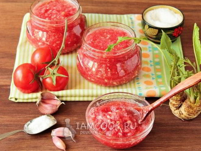 Рецепт хренодера с помидорами на зиму