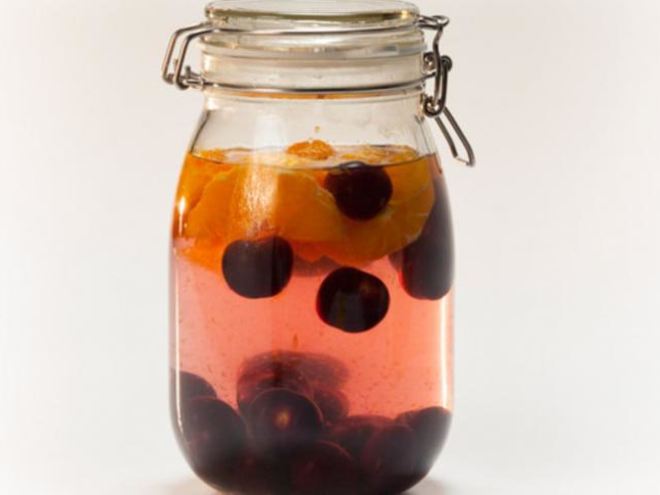 Рецепт компота из черешни с мандаринами