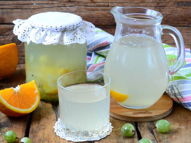 Рецепт компота из крыжовника с апельсином на зиму