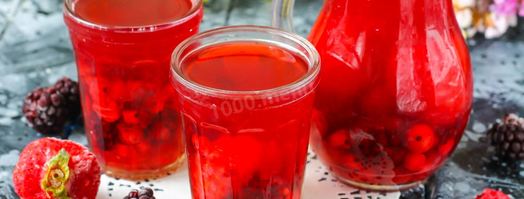 компот из замороженных ягод клубники, ежевики, брусники. Шаг 9