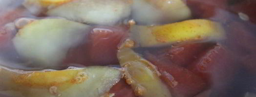 летний компот с арбузом, яблоком и ягодами. Шаг 5