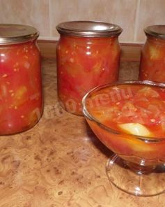 Лечо из помидор с луком и перцем