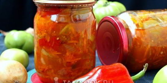 Лечо из зеленых помидоров