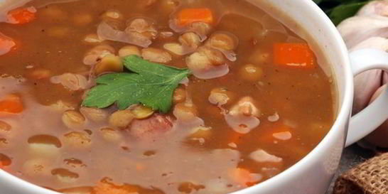 Лечо с чечевицей