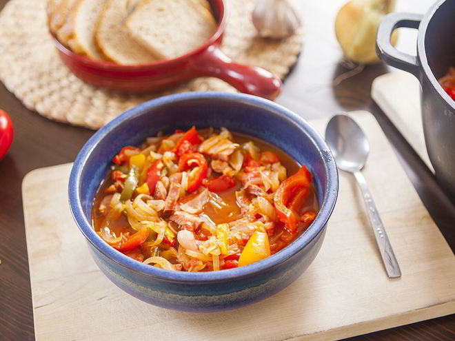 Рецепт лечо с колбасой