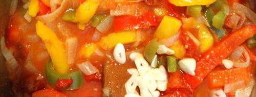 лечо с колбасой. Шаг 7