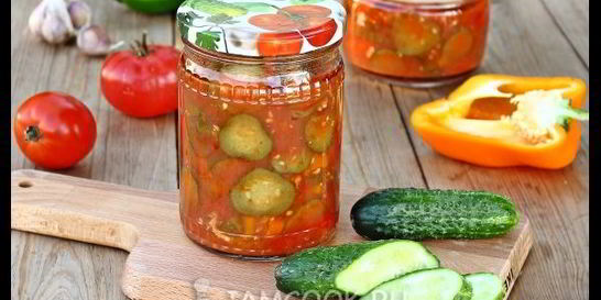 Лечо с огурцами, помидорами и перцем