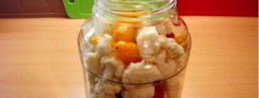 маринованная цветная капуста на зиму в банках. Шаг 4