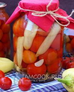 Помидоры черри маринованные с болгарским перцем