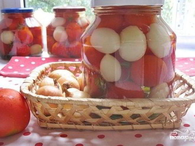 Рецепт помидоров маринованных с луком