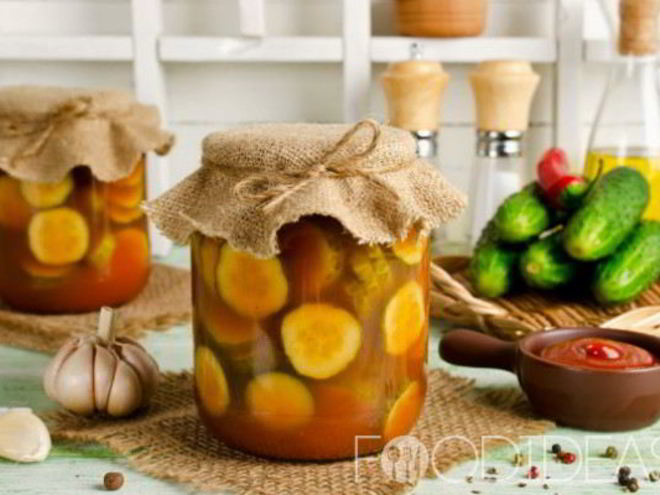 Рецепт огурцов в томатной заливке с томатной пастой на зиму