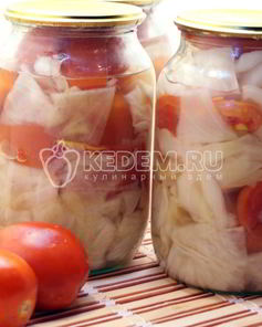 Помидоры с капустой и луком